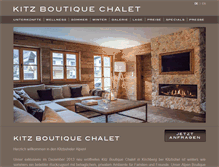 Tablet Screenshot of kitzboutiquechalet.com